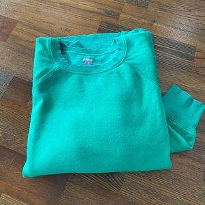 Aerie Fleece Lined Oversized Green Crewneck Sweatshirt with Pockets - XL